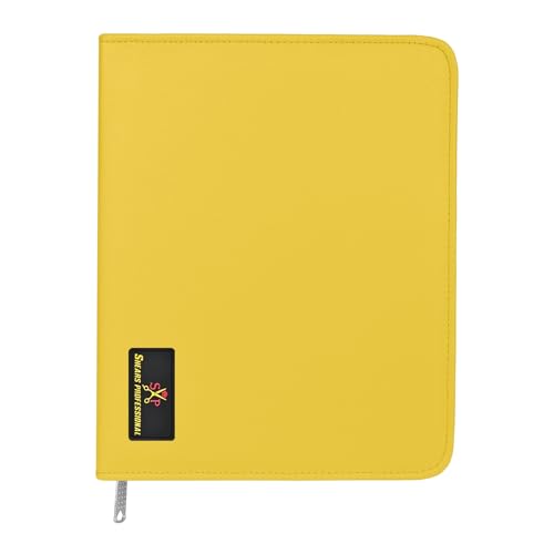 Leather Shear Cases for Hairstylist Holds 10 Grooming or Beauty Shears, Shear Holder (YELLOW) - color: YELLOW