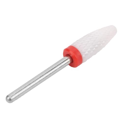 Ceramic Nail Drill Bit Corn-Head-Shape Professional Grinding Head for Nail Polishing(Red) - color: Red