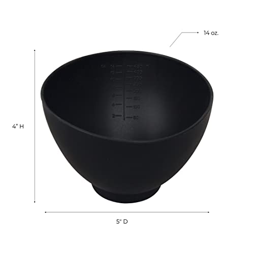 ForPro Professional Collection Silicone Mixing Bowl, Black, Flexible, Odorless, for Mixing Facials, Massage, Body & Other Products, 14 oz - size: 14 oz