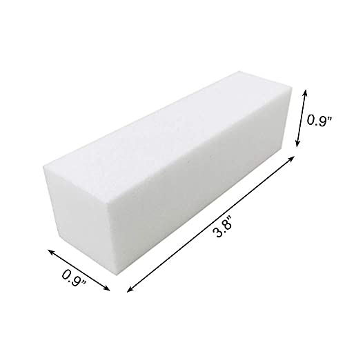 BlingKingdom 10 PCS White Nail Buffer Blocks, 4-Sided Nail Files