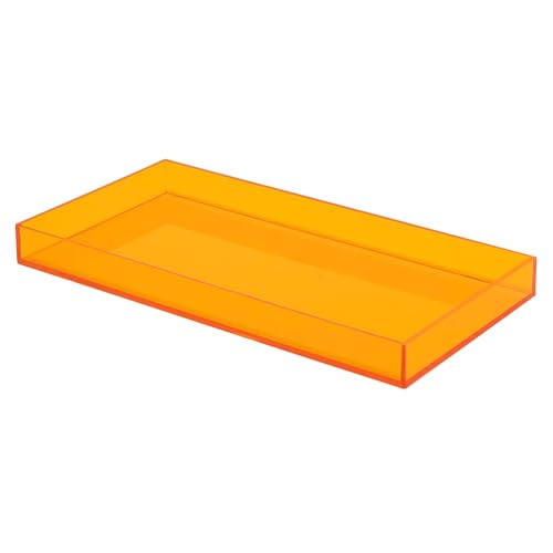 ROYALITA Acrylic Tray for Countertop, Guest Towel Holder Tray for Bathroom - color: Orange