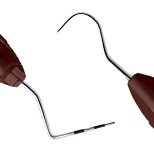 INSTUMAX® Probe 23/CP-12 Dental Probe Set of 5, Stainless Steel Dental Probes with Brown Silicone Handles, Dental Hand Instruments for Practices and Training