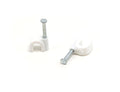 THE CIMPLE CO Single Coaxial Cable Clips 1/4 in - Indoor/Outdoor Cable Fasteners for Coax, Ethernet, CAT, Wires, and Tubing - Wire Clips with Nails 1/4 Inch (6mm) - 100 PCS, White - size: 100 Pack
