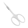 CGBE Cuticle Scissors, Extra Fine Curved Eyebrow Scissors, White - color: White