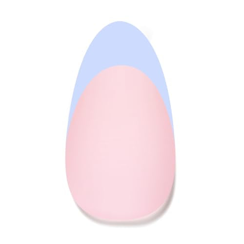 Beetles Blue French Tips Press On Nails, Short Almond 160 Pcs - color: 5 - Blue French - S