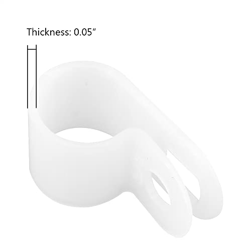 Cable Clamp R-Type Cable Clip Wire Clamp 3/8" Nylon Screw Mounting Cord Fastener Clips with Screws for Wire Management - White - 50 Pcs - size: 3/8" White