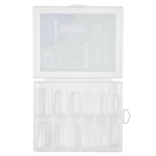 Americanails Nail Tips - Long Square 120ct – Ideal for Acrylic and Hard Gel, Break Resistant ABS Plastic, Clear Matte Finish, Half Well with Micro Contact Area - 120 - Count Set for Stunning Nails - color: Long Square, size: 120 Nail Tips