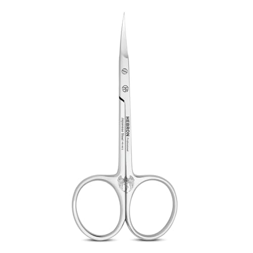 Hebron Cuticle Scissors Extra Fine Curved – Professional Manicure Scissors for Women – Stainless Steel Nail Scissors Curved – Tijeras para Cutícula Professional – Beauty Cuticle Care Tool