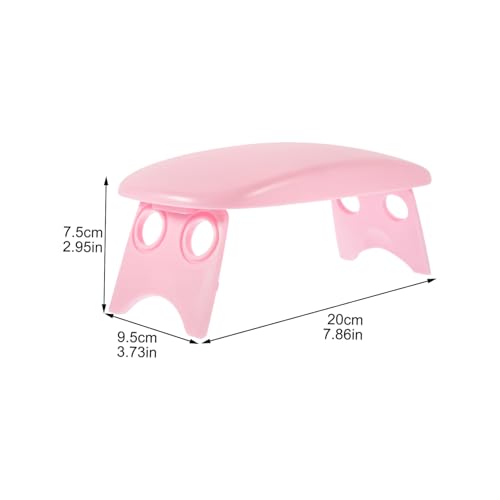 Pink Plastic Nail Art Hand Rest Cushion for Manicure Tables - color: Pink