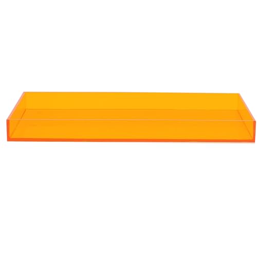 ROYALITA Acrylic Tray for Countertop, Guest Towel Holder Tray for Bathroom - color: Orange