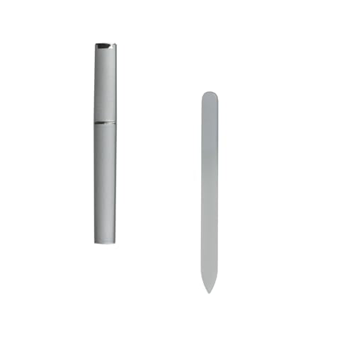 Glass Nail File, with Case, Nail Files for Natural Nails, Double-Sided Etched Gentle Nail Care, Women or Adults, Unique Gifts,1 Piece,Silver 0.12x0.39x5.5 in - color: Silver