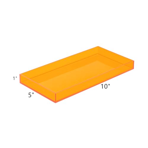 ROYALITA Acrylic Tray for Countertop, Guest Towel Holder Tray for Bathroom - color: Orange