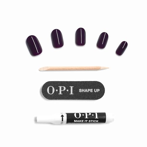 OPI On Point Press On Nails | Instant Mani | 24 Count With Nail Glue - color: O Suzi Mio | Dark Purple, style: Short Round