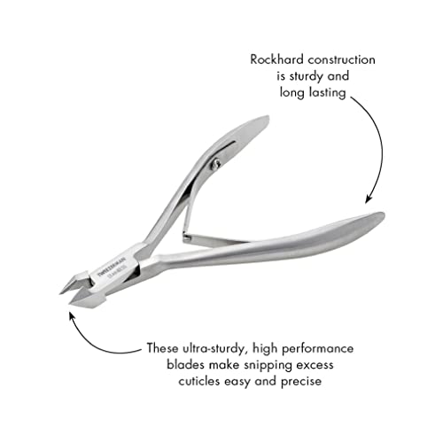 Tweezerman Rockhard Stainless Steel Cuticle Nipper,1/2 Jaw,(Pack of 2) - color: Stainless Steel, size: Pack of 2