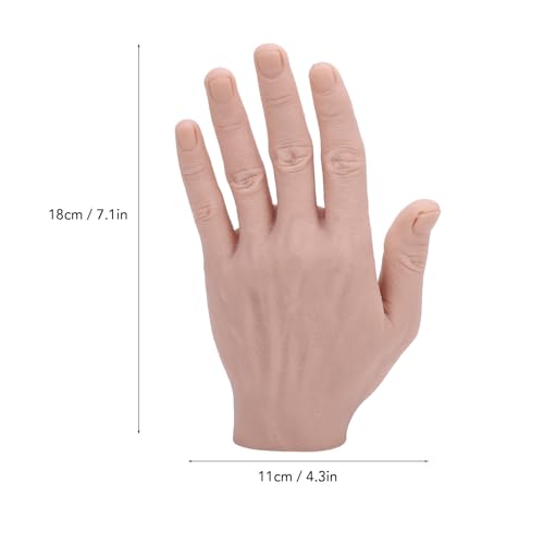 Silicone Male Hand Model, Reusable Silicone Artificial Hand Model for Festival Props Painting Practice, Silicone Tattoo Practice Hand for Experienced Tattoo Artists and Beginners - size: Left Hand