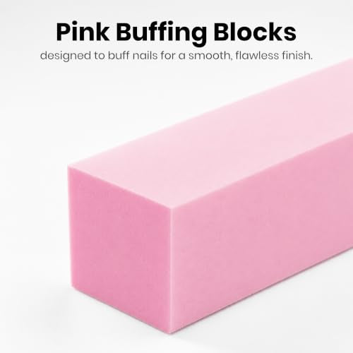 ForPro 15 Pack Pink Buffing Block, 100/180 Grit, 3.75" x 1" x 1" Buffer - size: 15 Count (Pack of 1)