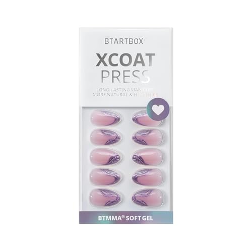 BTArtbox Press On Nails, Cat Eye Short Almond Nails, 32Pcs Full Kit - color: A2-Mermaid Tail