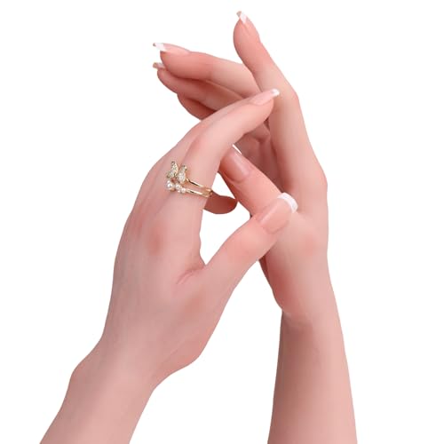 Silicone Realistic Female Hand Acrylic Nails Pratice Training For Nail Art Showing Jewelry Life Size Female Model Flexible Bendable (Right Hand-With Skeleton, Ivory) - color: Ivory, size: Right Hand-With Skeleton