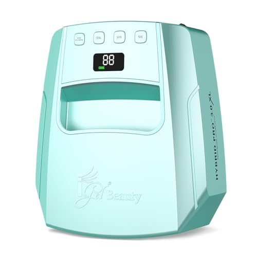 iGel Beauty Hybrid PRO 3.0 XL UV/LED Nail Lamp – Wireless Rechargeable 48W Nail Dryer, Extra Wide Full-Hand Curing, 9000mAh Battery, Smart Timer & Builder Gel Mode, Cordless Professional Lamp - color: Teal