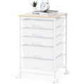 SYKIARIOL Rolling Cart with Drawers, 5 Drawers Utility Cart, Bright White - color: Bright White