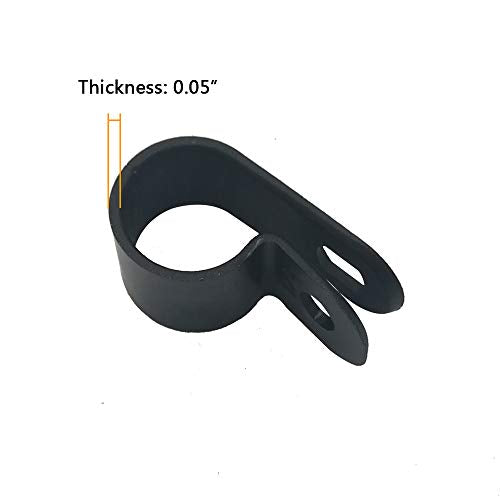 Cable Clamp R-Type Cable Clip Wire Clamp 1/2" Nylon Screw Mounting Cord Fastener Clips with Screws for Wire Management - 50 Pcs Cable Clamps + 50 Pcs Screws - size: 1/2"
