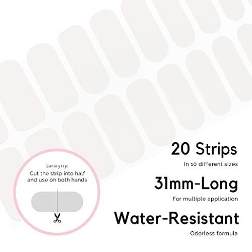 NAILOG Semi Cured Gel Nail Strips 20Pcs White Gel Nail Stickers - Blanc - color: Blanc