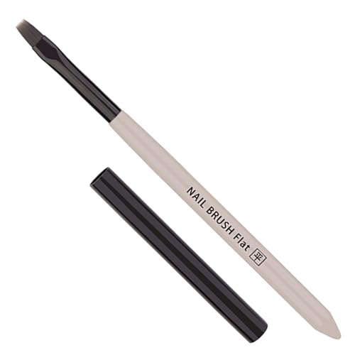 Flat Nail Clean Up Brush, Cleaning Polish Mistake On The Cuticles, Acetone Manicure Brush for Builder Gel | French Tips | Salon & Home Use | Nail Artists & DIY Enthusiasts - color: Flat - Polish Clen Up Brush