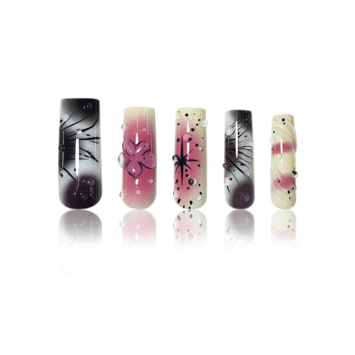Long Square Press on Nails Gradient Fake Nail for Women 24Pcs - color: 39