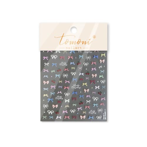 Bow Nail Art Stickers Decals 5D Self-Adhesive DIY Manicure Supplies 1PCS - color: Multicolor-010