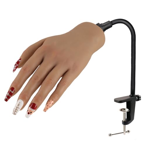 Nail Pratice Training Hand for Acrylic Nails with Stand Bracket,Soft Silicone Maniquin Hand, Flexible Bendable Nail Practice Fake Hand for Nails Art Practice Tool - color: 2#, size: Left Hand