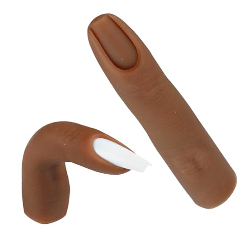 Silicone Practice Fingers for Acrylic Nails, Bendable Fake Training Finger Soft Silicone Fake Finger to Practice Fake Nails, Flexible Nail Practice Fingers Hand for Nail Art(Color 5) - color: 5# Silicone Finger