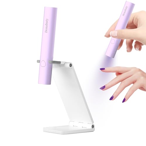 UV Light for Gel Nails, Mini UV LED Nail Lamp Handheld with Stand - size: Violet