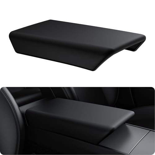 BASENOR Armrest Cover for Tesla Model Y Juniper/Model YL/Model 3 Highland - size: Model Y Juniper / 3 Highland Black