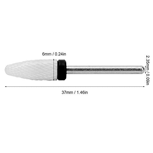 Ceramic Nail Drill Bit, Corn Shape 6.6mm, Black Coarse - color: Black