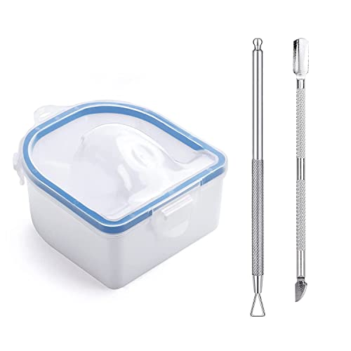 Yokilly Nail Soaking Bowl Set: Soak Off Gel Polish Remover Manicure Bowl - color: Blue-3pcs set