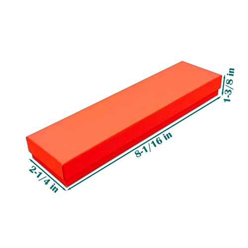 TheDisplayGuys 25 Cardboard Gift Jewelry Boxes w/Paddings #82-8 x 2 x 1 - color: Neon Orange