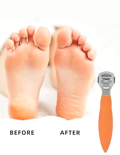Callus Shaver Remover Stainless Steel Callus Trimmers Hard Skin Dry Skin Remover Calluses Planer Pedicure Foot File Tool - color: Orange