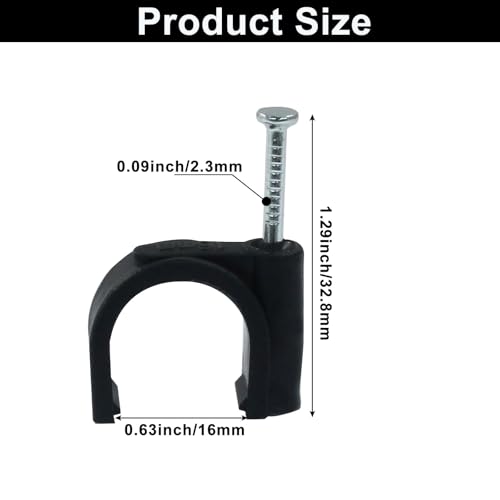 Waziaqoc 100 Pack 16mm Nail in Cable Clips - size: 16mm