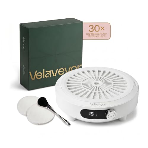 Nail Dust Collector, Cordless, Low Noise with LED Display, White