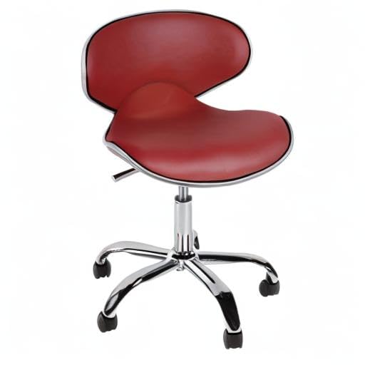 J & A Euro Pedicure Stool Salon Spa Chair Adjustable 13 to 16 Inch, Red - color: Red