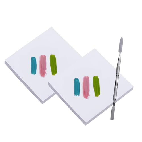 100 Sheets Disposable Nail Polish Palette Paper Nail Art Mixing Palette Papers Portable Waterproof Nail Art Makeup Palette Nail Gel Mixing Tool with Nail Palette Stirring Rod (100pcs) - color: 100pcs
