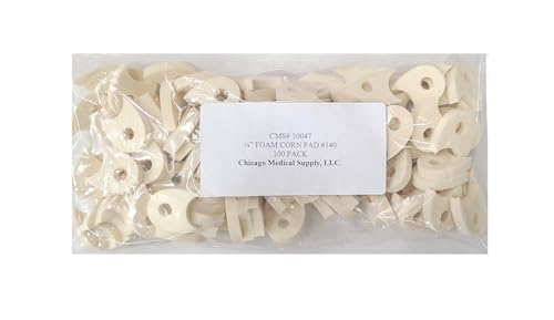 CMS PK-100 1/4" Foam Corn Pads Toe Separators with Aperture 100-Pack MPAD-140