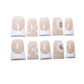 Handmade Duck French Press On Nails | Reusable & Salon Quality (O902, M) - color: O902, size: M