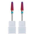 3/32" 2PCS Clean Cone Carbide Cuticle Cleaner Bit for Nail Prep & Cleaning - color: 008 Purple, size: M