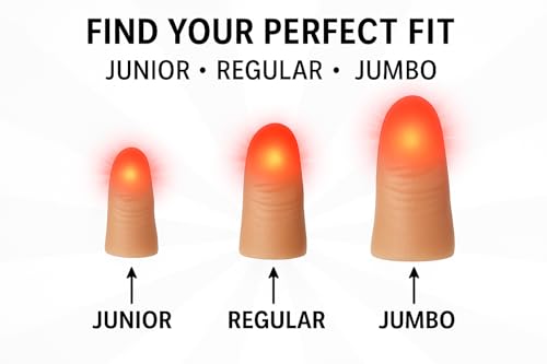 D'lite Magic Thumb Lightup Trick Set / 2 Original Amazing Ultra Bright Light Magic Fingers - Closeup & Stage Magic Tricks - Easy Illusion Anyone Can Do It - Magic Trick for Adults (Regular Red) - color: Regular Red