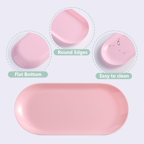 Manicure Tools Storage Tray 3Pcs Oval Plastic Display Dish