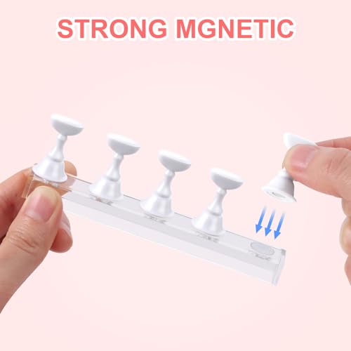 Nail Stand Magnetic Nail Holder for Painting Nails Nail Stands for Press-On - color: White