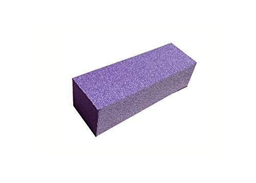 Nail Buffer Block 100/100/60 Grit 3 Way Nail Buffing Sanding Block Professional Nail Polisher Manicure Tool (Purple, 25 pcs) - size: 25pcs
