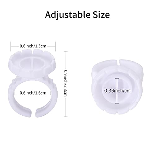 100pcs Smart Glue Holder for Eyelash Extensions, White - color: White