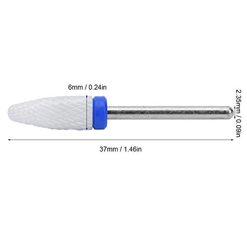 Ceramic Nail Drill Bit Corn-Head-Shape Professional Grinding Head for Nail Polishing(Blue) - color: Blue